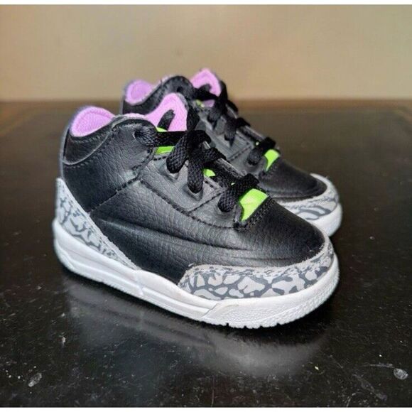 Nike Air Jordan 3 Retro Electric Green Black DA2305-003 Toddler Td Size 5C - Picture 1 of 6